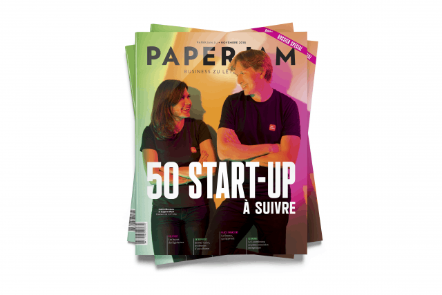 Polina Montano et Eugène Mizin, cofondateurs de Job Today, en couverture du nouveau Paperjam. (Photo: Maison Moderne)