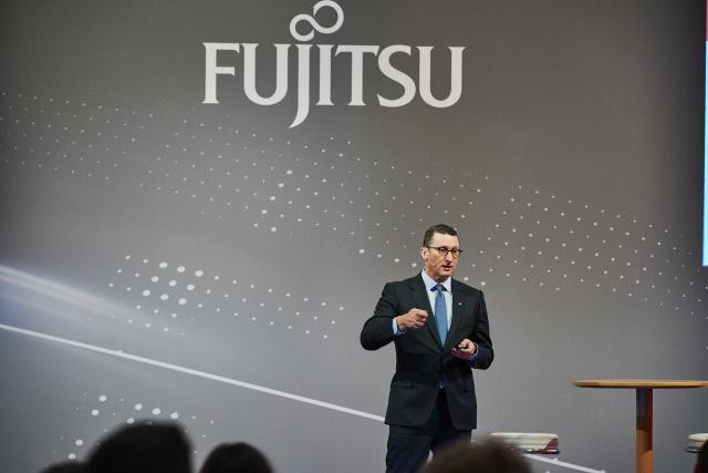 Duncan Tait, vice-président exécutif de Fujitsu responsable des zones Europe et Amériques, lors du Fujitsu Forum 2017, organisé à Munich en novembre dernier. (Photo: Fabian Frinzel / Archives)