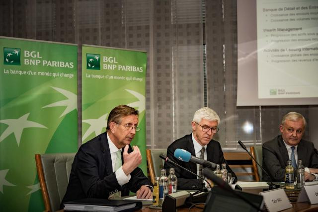 Carlo Thill (CEO), Étienne Reuter (président du conseil d’administration) et Carlo Lessel (CFO) se sont unanimement déclarés satisfaits des performances de BGL BNP Paribas. (Photo: Nader Ghavami)