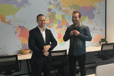 Atte Suominen (à gauche), le CEO de C Finance, et Jarno Partanen, le fondateur, dans leur bureau de la Lhoft. (Photo: DR)