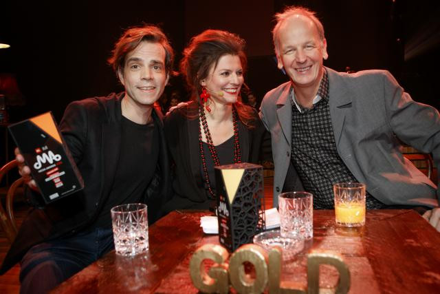 De gauche à droite: Charles Nilles (Comed), Nathalie Reuter (RTL) et Claude Muller (Comed) lors des Media Awards 2018. (Photo: Maison moderne / archives)