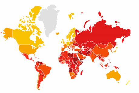 En termes de corruption, le Luxembourg est dans le jaune. (Source: Transparency International)