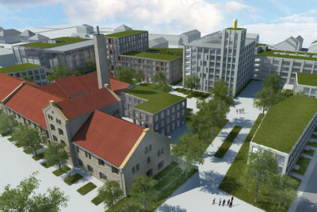Le projet « Dräieck Dikrech », conçu par le bureau Beiler + François Architectes, permet d’envisager l’organisation du site. (Visuel : Beiler + François Architectes)