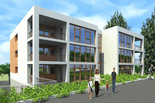 De classe énergétique A/B, l’immeuble sera doté d’une façade isolante et partiellement en bois. (Illustration: Alleva Enzio)