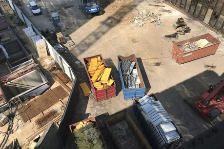 Sur le chantier, le tri entre les différents matériaux est fait. (Photo: Céline Coubray)