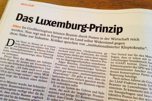 Un article qui, selon Étienne Schneider, a la volonté de nuire au Luxembourg. (Photo: Der Spiegel)
