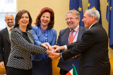 Le 7 avril dernier, une déclaration de collaboration parlementaire était signée en vue du trio Italie-Lettonie-Luxembourg. (Photo: LRS)