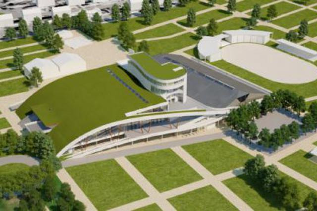 Projet du futur bâtiment central qui sera le cœur du centre de congrès. (Photo: Exhibitions & Congress Libramont)