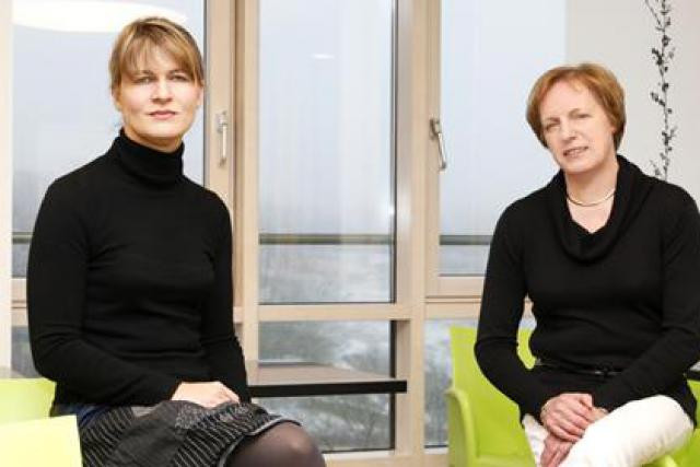 Stéphanie Blaise et Béatrice Pettiaux (Clinique Privée Dr E. Bohler). (Photo: Olivier Minaire)
