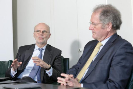Adrien Ney, CEO, et Paul Helminger, président, ont siégé ce lundi après-midi au conseil d’administration de Luxair. (Photo: Luc Deflorenne)