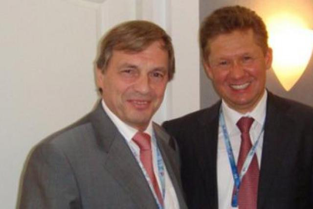Le ministre de l'Economie, Jeannot Krecké, et le directeur général de Gazprom, Alexei Miller, lors d'une rencontre en juin 2008. (Photo: ministère de l'Economie)