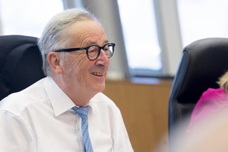 Jean-Claude Juncker durant la réunion hebdomadaire des commissaires européens, le mercredi 18 juillet. (Photo: Commission européenne/Services audiovisuels)