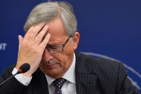 Jean-Claude Juncker lors de la conférence de presse qui a suivi son discours devant le Parlement européen le 15 juillet. (Photo: Parlement européen)