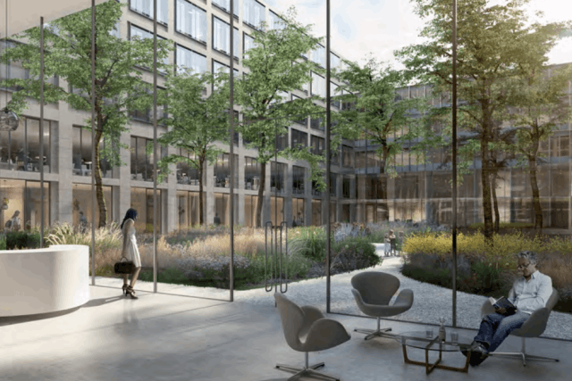 Le nouveau projet de la Cité de la Sécurité Sociale prévoit la création d'espaces de bureaux. (Photo: Architecture et Environnement / BLK2 Architekten)