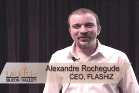 Alexandre Rochegude (ici lors d'un speech en Californie) n'est plus actionnaire de Flashiz mais il agit pour elle. (Photo: DR)