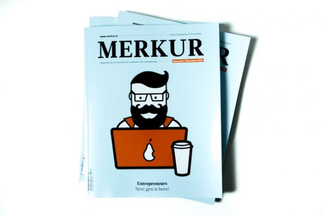 Croquis d'une nouvelle génération d'entrepreneurs en couverture de l'édition novembre/décembre de Merkur. (Photos: Maison Moderne Studio)