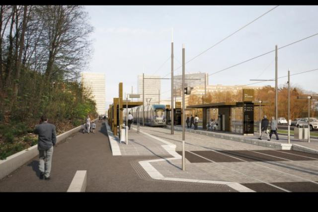 Le tram au Kirchberg (Photo: Luxtram)