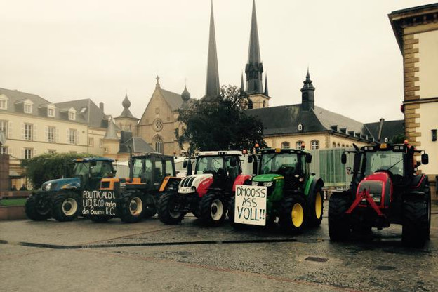 Les agriculteurs avaient déjà manifesté leur mécontentement mardi dernier dans les rues de la capitale luxembourgeoise. (Photo: DR)
