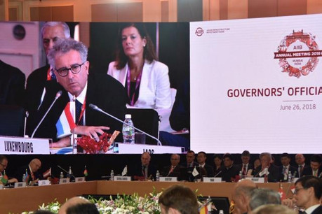 À Mumbai, Pierre Gramegna a officiellement invité ses partenaires de l’AIIB au Luxembourg en juillet 2019. (Photo: SIP)