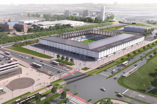 Situé dans le prolongement du boulevard Kockelscheuer, le futur stade sera desservi par le tram et se situera à côté d'un P+R de 2.000 places. (Photo: PGNL)