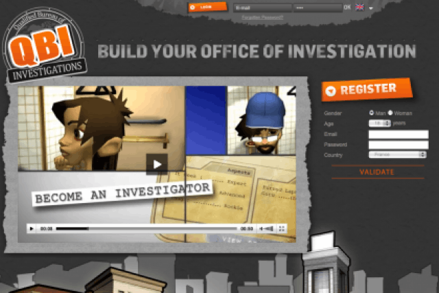 QBI est un jeu social dans lequel le participant virtuel se trouve à la tête de son propre bureau d'investigations. (Illustration: QBI.net)