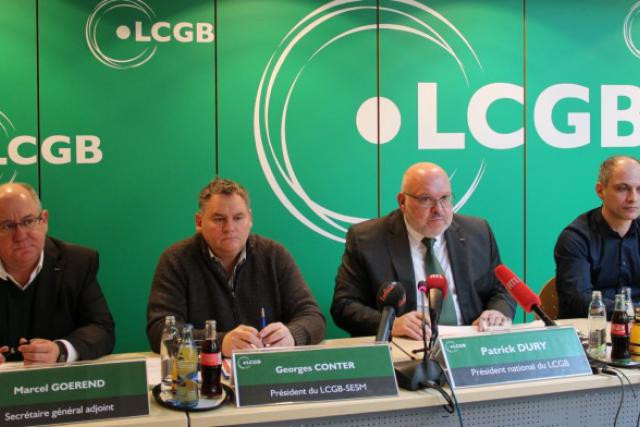 La direction du LCGB, lors de la présentation de la lettre adressée à l'OGBL (Photo: LCGB)