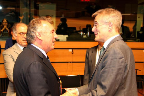 Les ministres de la Justice réunis en conseil à Luxembourg – ici, Félix Braz avec son homologue français François Bayrou – ont approuvé l’orientation générale du futur Parquet européen, que 20 États membres s’engagent à lancer à travers une coopération renforcée. (Photo: MJUST)