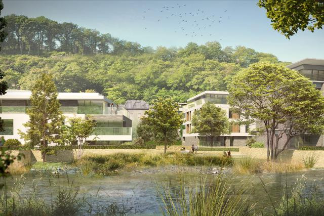 Le projet laissera la place à de nombreux espaces verts, s'inscrivant dans l'environnement existant. (Photo: Immobel Luxembourg)
