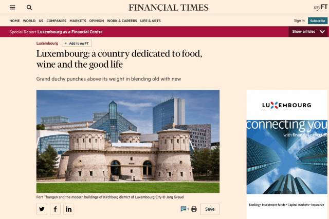 Le Financial Times accorde un article sur les charmes du Luxembourg. (Photo: capture d'écran)