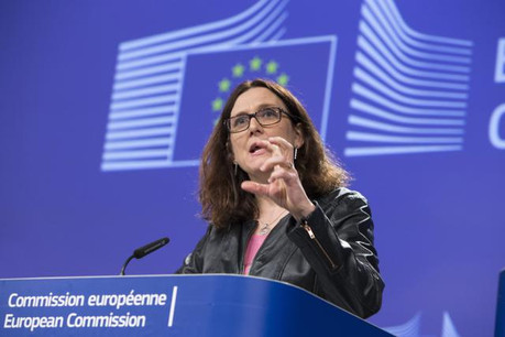 Cecilia Malmström, lors de la conférence de presse de ce mercredi (Photo: Commission Européenne)