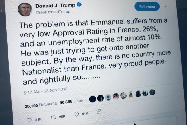 «Le problème est qu’Emmanuel souffre d’une cote de popularité très faible en France, 26%, et d’un taux de chômage de près de 10%», a ainsi critiqué Donald Trump. (Photo: DR)