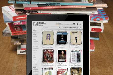 L'application «kiosque» et les publications Maison Moderne. (Photo: Maison Moderne Studio)