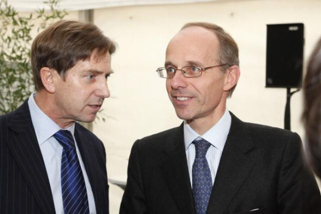 David Arendt, CEO du Freeport Luxembourg, et Luc Frieden, alors ministre des Finances. (Photo: archives paperJam)