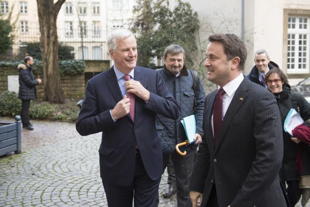 Xavier Bettel et Michel Barnier (ici en janvier 2018) ont à nouveau rendez-vous pour évoquer l’évolution du dossier du Brexit. (Photo: Anthony Dehez / archives)
