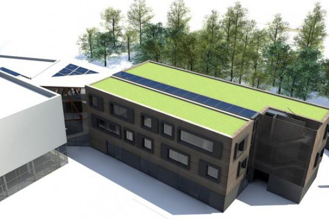 Ce bâtiment à énergie positive offrira quelque 2.100 m2 de surfaces de bureaux dès 2014.  (Visuel: IFSB)