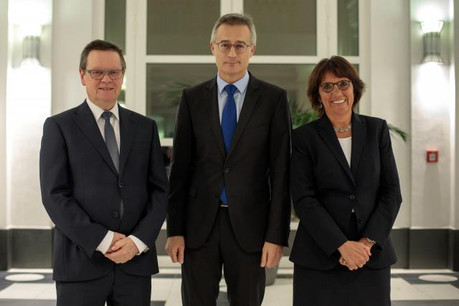 Jean-Claude Wiwinius (président de la Cour supérieure de justice), Félix Braz (ministre de la Justice) et Martine Solovieff (procureur général d’État). (Photo: Matic Zorman)