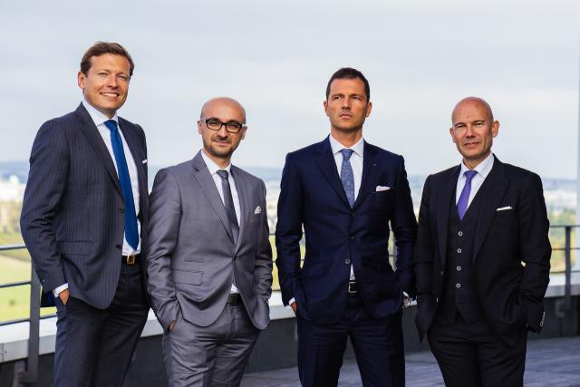 De gauche à droite: Renaud Oury, deputy managing director and market leader; Jean-Marie Bettinger, managing director; Pascal Rapallino, group family office leader; Serge Krancenblum, CEO. (Photo: Sven Becker)