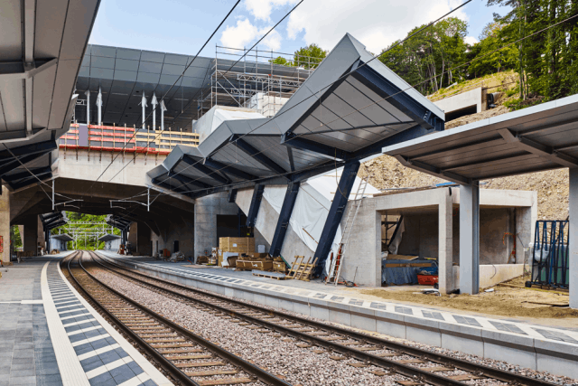 La gare du Pfaffenthal-Kirchberg sera opérationnelle le 10 décembre. (Photo : Andrés Lejona)