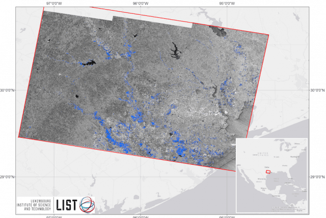 L’extraction d’images satellitaires radar permet au List d’offrir une cartographie précise des inondations et de leur évolution aux autorités fédérales américaines. (Photo: List)