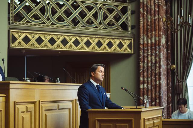 Xavier Bettel en 2017 lors de cet exercice traditionnel.  (Photo: Sébastien Goossens/archives)