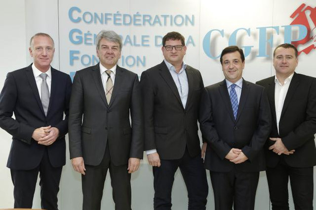 Le nouveau comité exécutif de la CGFP, désormais présidé par Romain Wolff (deuxième en partant de la gauche). (Photo: CGFP)