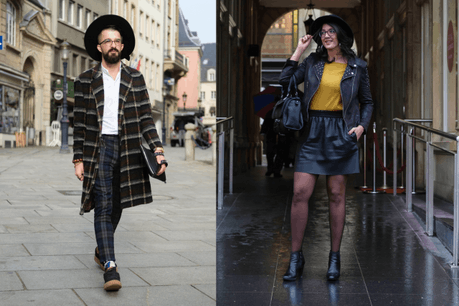 Jimmy Delgoffe et Audrey Alioua nous présentent leur style avec un accessoire phare, le chapeau. (Photos: Anna Katina)