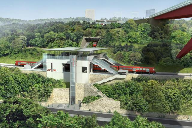 Installée au pied du Pont Rouge, la future gare périphérique doit permettre de mieux relier le nord du pays et la gare centrale au Kirchberg. (Photo: CFL)