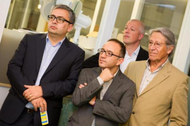 De gauche à droite : Mike Koedinger, Francis Gasparotto, Marc Gerges et Jacques Demarque. (Photo: Charles Caratini)