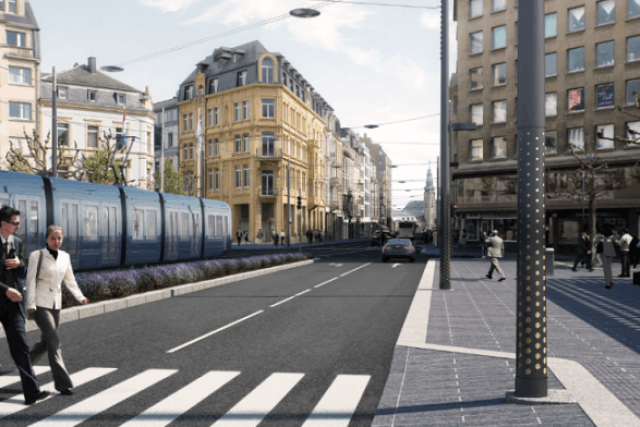 Il faut une intégration de la ligne de tram Gare-Kirchberg avec d'autres infrastructures ferroviaires. (Photo: GIE Luxtram 2013)