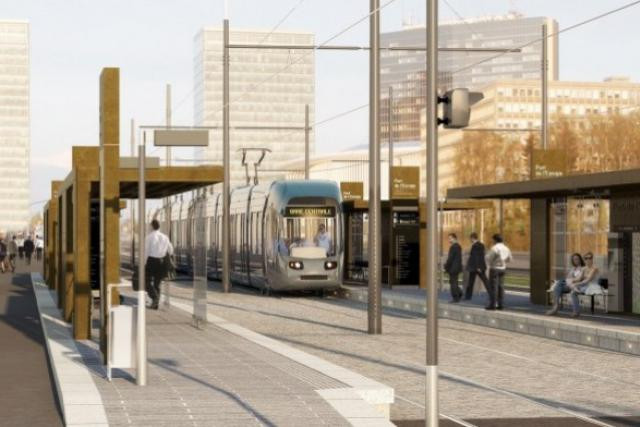 Du Kirchberg, le tram rejoindra son terminus non plus à la gare centrale mais au lycée technique de Bonnevoie. (Illustration: Luxtram)