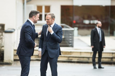 Le Premier ministre luxembourgeois et le président du Conseil européen ont affiché une volonté commune, mercredi, sur le Brexit. (Photo: Edouard Olszewski)