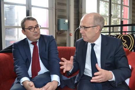 Cédric Mignon, directeur du développement de la Caisse d’Épargne, et Benoit Mercier, président du directoire de la Caisse d’Épargne Lorraine Champagne-Ardenne. (Photo: Caisse d'épargne)