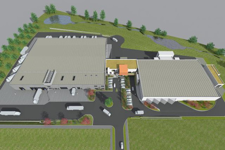 Les nouveaux entrepôts de Grosbusch permettront de rassembler les services de l’entreprise, tout en créant de nouvelles opportunités de développement. (Illustration: Alleva Enzio Architectes)
