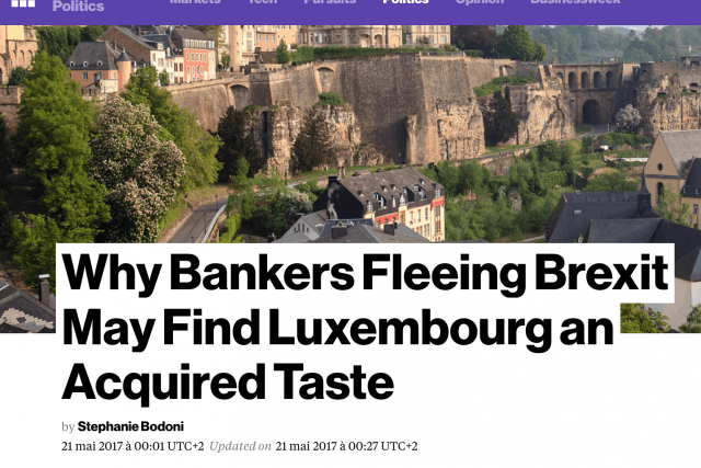 Luxembourg, sous le regard des médias étrangers par la force du Brexit. (Photo: capture d'écran / Bloomberg)